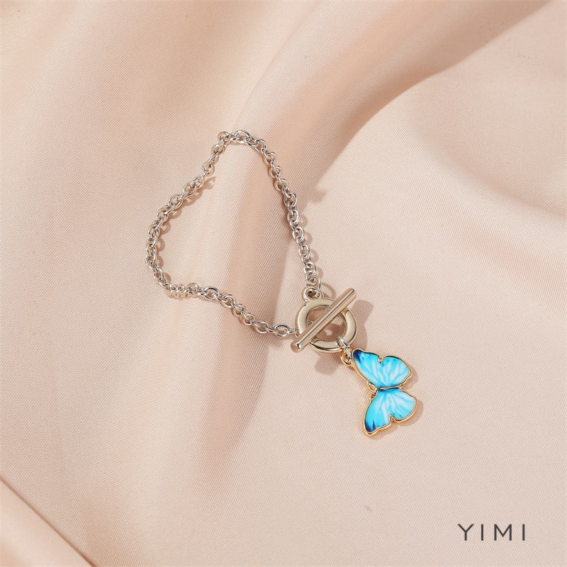 💞Yimi💞Vòng Tay Titan Mặt Hình Bướm Xanh Phong Cách Hàn Quốc Thời Trang Cho Nữ | BigBuy360 - bigbuy360.vn