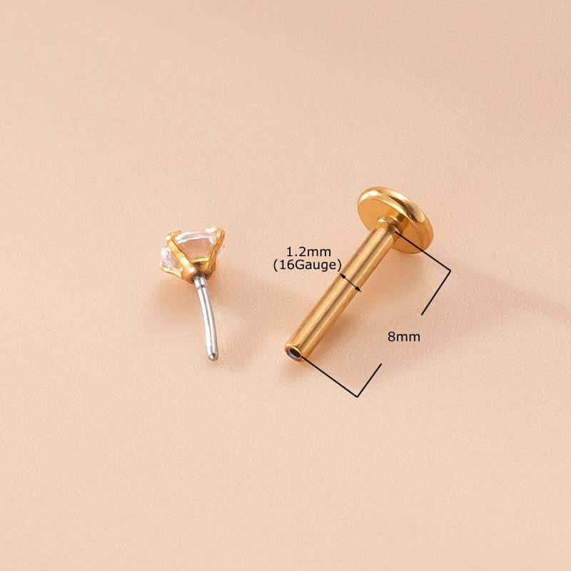 1 Hộp 16Gauge Bông Tai / Môi / Móng Tay / Môi Bằng Thép Không Gỉ Hình Chiếc Lá /