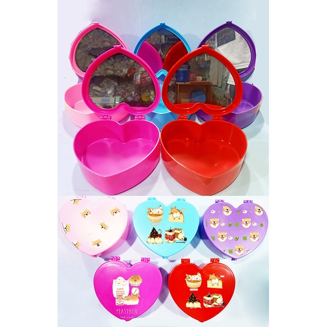 Hộp tim chó shiba kèm gương HKG10 dễ thương cute đựng trang sức hoạt hình
