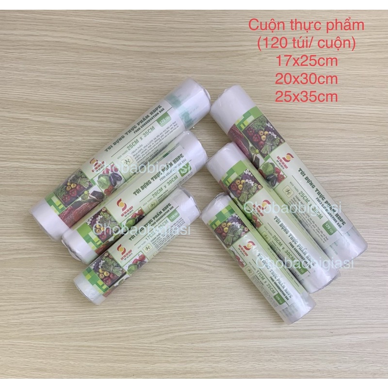 {1cuộn/size/120túi} Túi cuộn thực phẩm 120 TÚI tự hủy sinh học - Thân thiện môi trường - An Toàn VSTP (sp y hình)