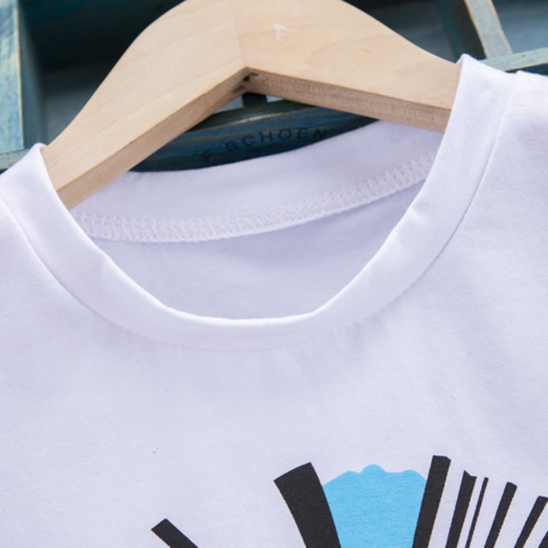 Set Áo Thun Tay Ngắn Và Quần Short Caro Năng Động Cho Bé Trai