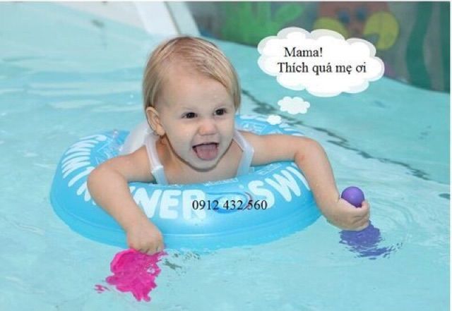 Phao tập bơi có đai chống lật bảo vệ an toàn cho bé(hồng.xanh)