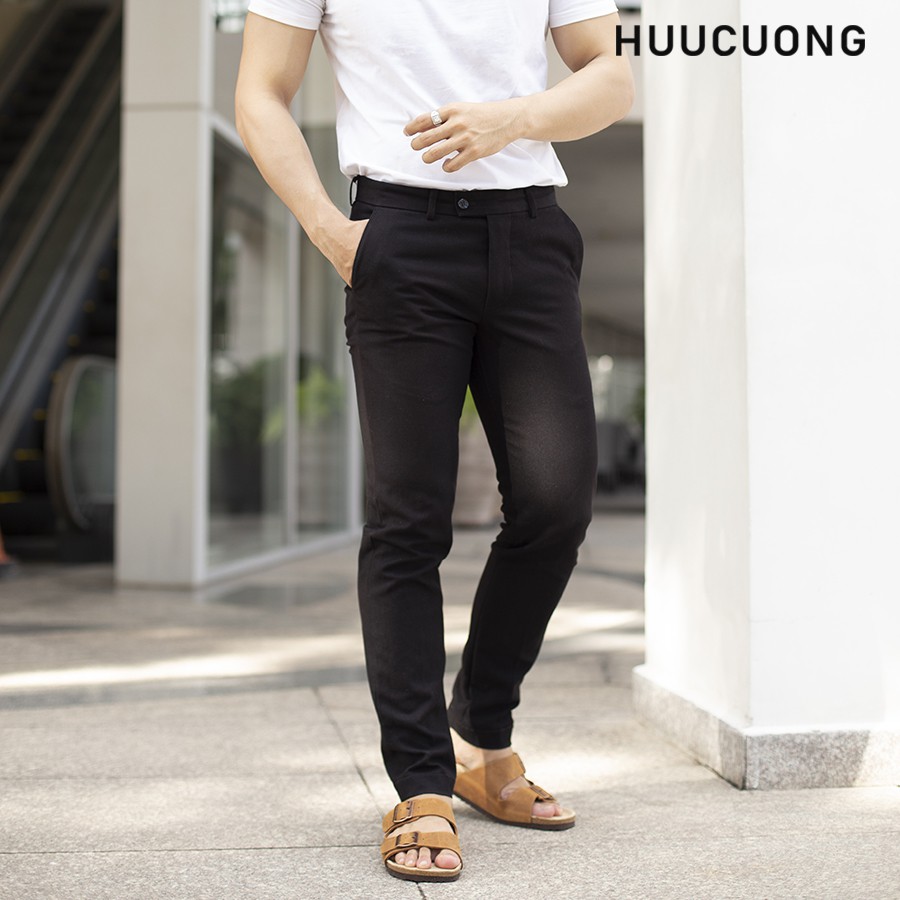 Dép unisex HUUCUONG 2 Khóa Da Thật Màu Nâu Đế Trấu