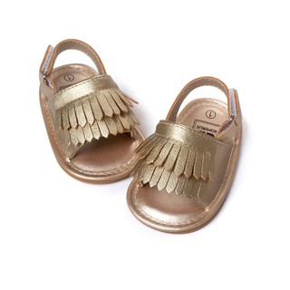 Sandal tập đi tua rua hot hit màu vàng nhũ