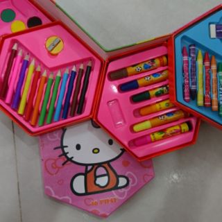 Set 10 hộp bút màu chì, sáp, nước cho bé