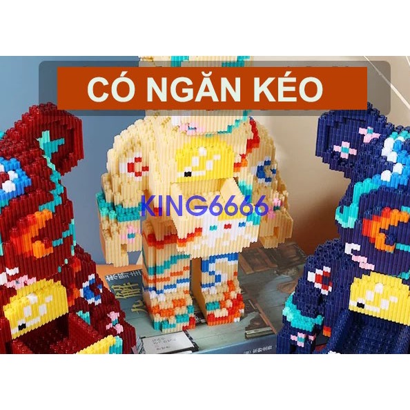 Lesgo Gấu Bearbrick 35cm Đồ chơi lắp ráp mô hình cỡ lớn 36cm Hàng Đẹp bear bricK