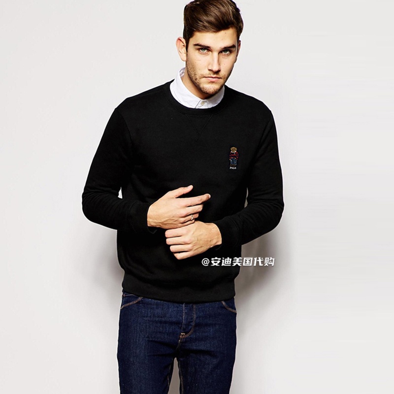 Áo Nỉ Chui Đầu Cổ Thuyền In Hình Gấu Ralph Lauren Paul Cho Nam