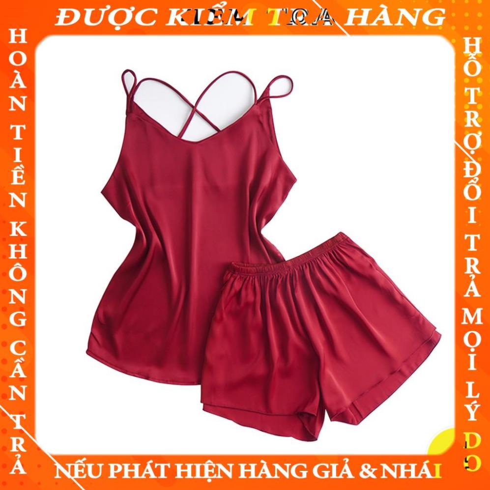 Đồ bộ ngủ nữ lụa 2 dây sexy quyến rũ vải satin cao cấp thoáng mát 4Lova nbich