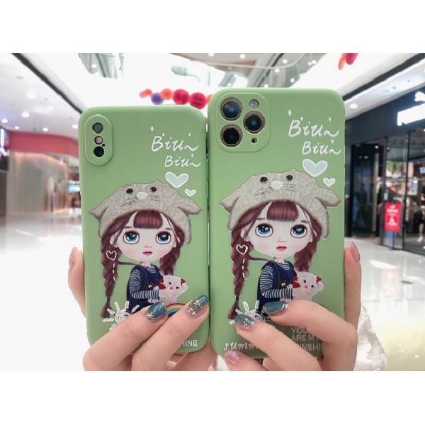 ỐP IPHONE BẢO VỆ CAM/CHỐNG VÂN TAY/CHỐNG BỤI - NEW GIRL CUTE XANH LÁ CÂY TPU full case 6/6s đến 11promax - h case