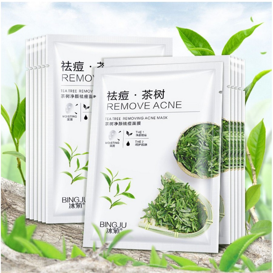 Mặt nạ ngừa mụn kiểm soát dầu tinh chất trà xanh BINGJU TEA TREE