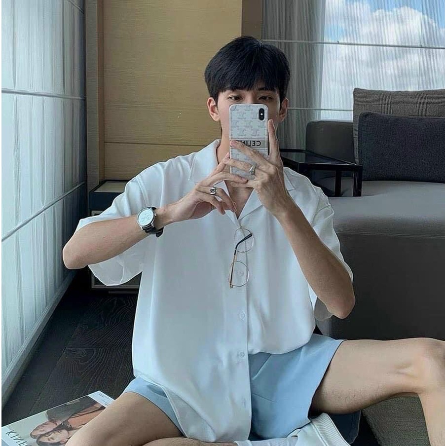 Áo Sơ Mi Ngắn Tay Nam Nữ TZTMEN Chất Liệu Lụa Cotton Cao Cấp