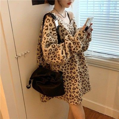 Áo nỉ nữ họa tiết da báo ulzzang A285 - Có ảnh thật