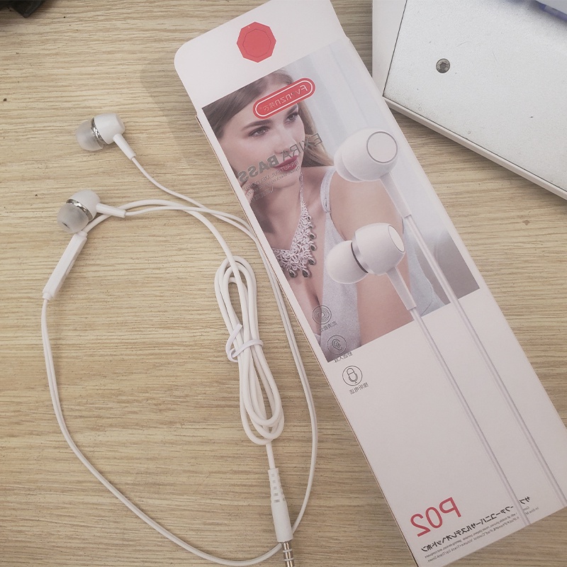 Tai nghe có dây-jack cắm 3.5mm P02 phù hợp với ĐT di động Android,ĐT táo,Oppo,.. tai nghe dùng cho chơi game