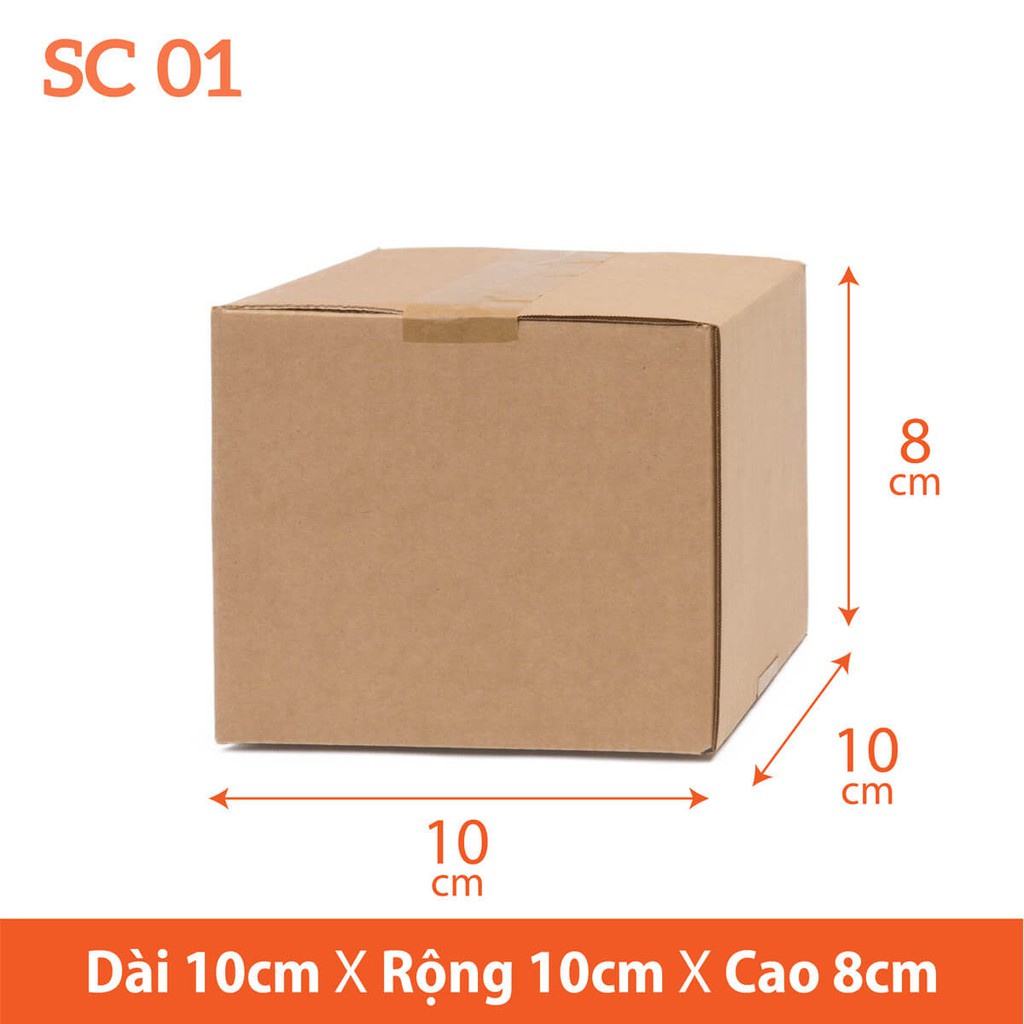 Hộp carton đóng hàng ship cod SC01 (KT: 10 x 10 x 8)