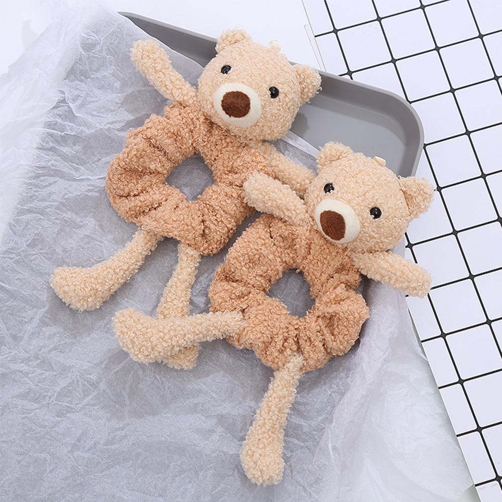 FORBETTER Dây Buộc Tóc Cao Su Co Giãn Hình Gấu Bông Đáng Yêu Thời Trang Cho Nữ