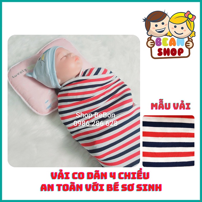 Quấn chũn cotton siêu mền êm thoáng cho bé ngủ ngon không giật mình