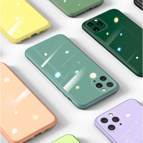 Ốp Điện Thoại Mặt Kính Cường Lực 9H Chống Sốc Cho IPhone 12 Pro Max 11 Pro Max X XR XS Max 7 8 Plus