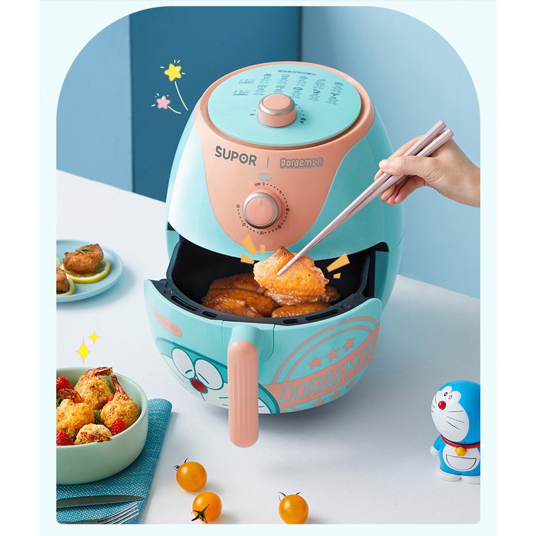 Nồi chiên không dầu Supor 3.5L hình Doraemon nội địa Trung