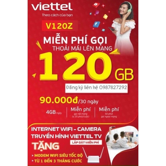 sim viettel 4G 4GB/1 ngày