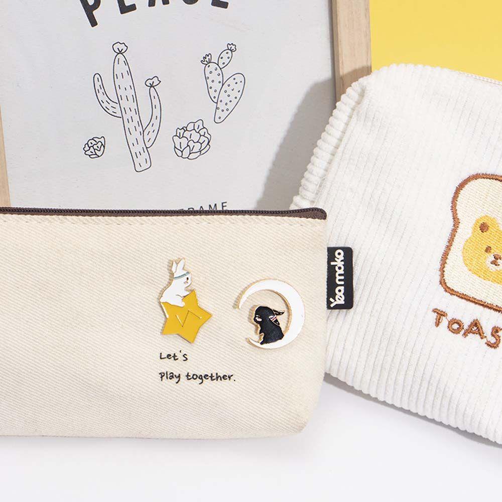 Lanfy Mo Dao Zhu Shi Ghim Cài Áo Khoác Hình Thỏ Đen Mặt Trăng Ngôi Sao Hoạt Hình Demonic Wei Wuxian Lan WangJi