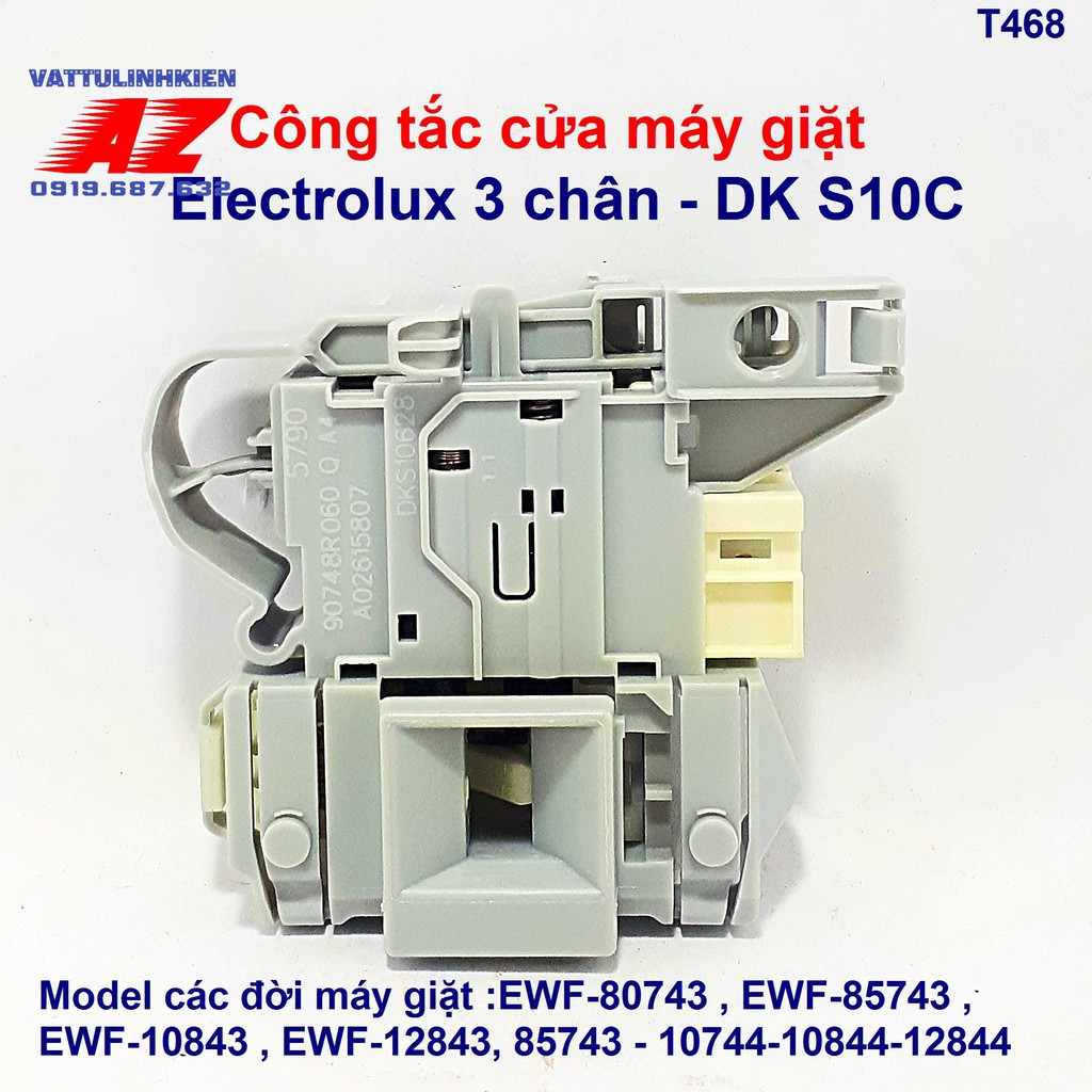 Khóa cửa DKS10C 3 chân máy giặt ELECTROLUX EWF-80743/85743/10843/12843/10744/10844..