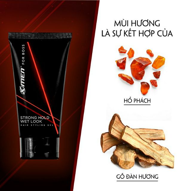 Keo vuốt tóc X-Men For Boss Gel STRONG HOLD WET LOOK 150G