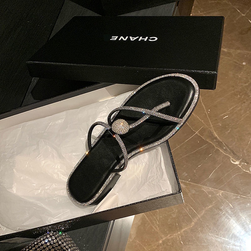 Dép Sandal Đính Đá Thời Trang Mùa Hè ins2022 Cho Nữ