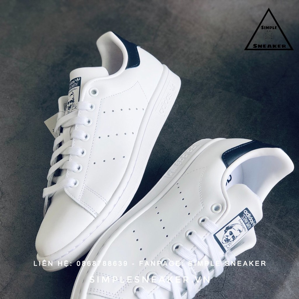 Giày Stan Smith Auth 🔴FREESHIP🔴Adidas Stan Smith Navy Chính Hãng - Giày Stan Smith Gót Xanh Dương Chuẩn Auth [M20325]