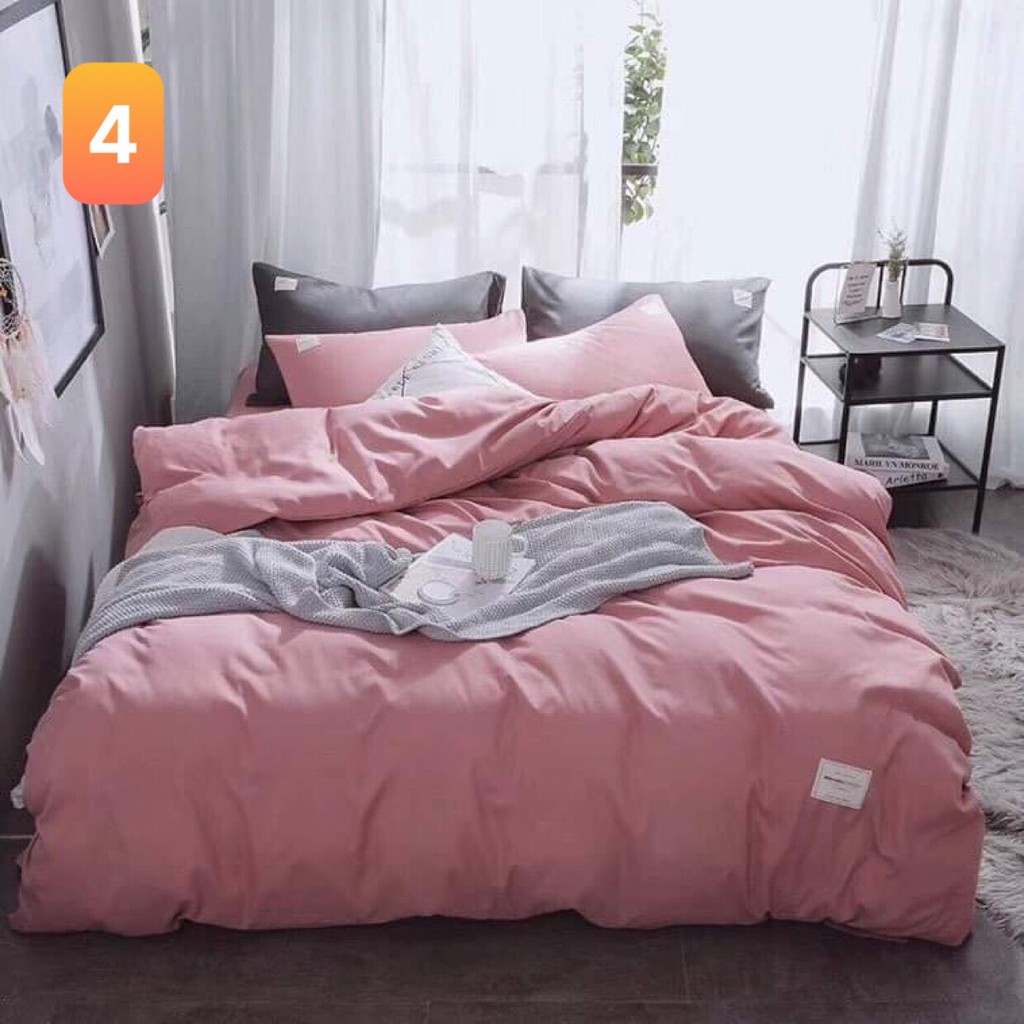 [HN - Ship Hỏa Tốc] Vỏ Chăn Ga Gối Màu Trơn Bộ 4 Món Chất Liệu Cotton - MS 06 | BigBuy360 - bigbuy360.vn