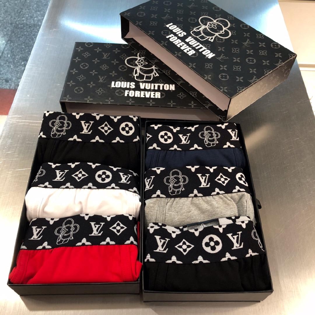 【Nhãn cao cấp】 Louis Vuitton Three Lv Louis để đi đồ lót nam Boxer