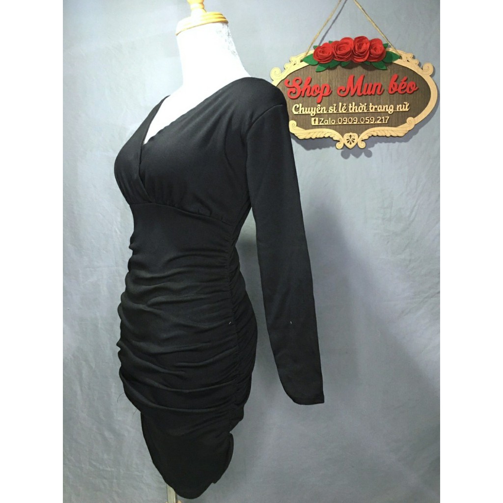 [MẪU MỚI] Đầm Body Tay Dài Cổ V Chất Thun Borip Thích Hợp Mặc Đi Tiệc Đi Làm Đi Chơi Phù Hợp Với Mọi Phong Cách | BigBuy360 - bigbuy360.vn