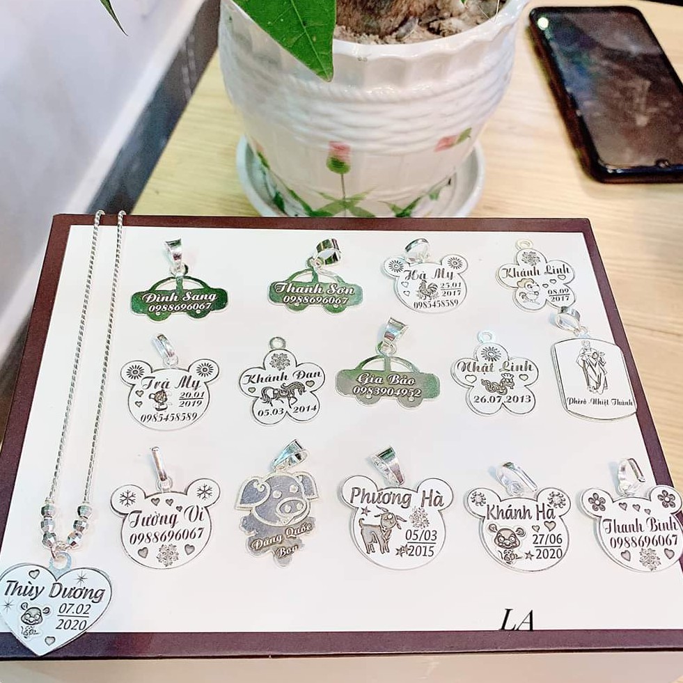 Dây chuyền bạc cho bé khắc chữ theo yêu cầu -Trang sức TNC Jewellery