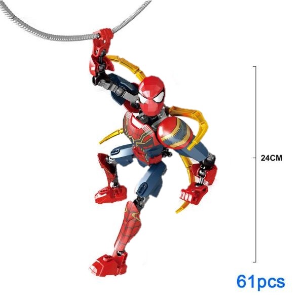 Đồ chơi lắp ráp mô hình siêu nhân người nhện, deadpool, thanos cho bé DC04