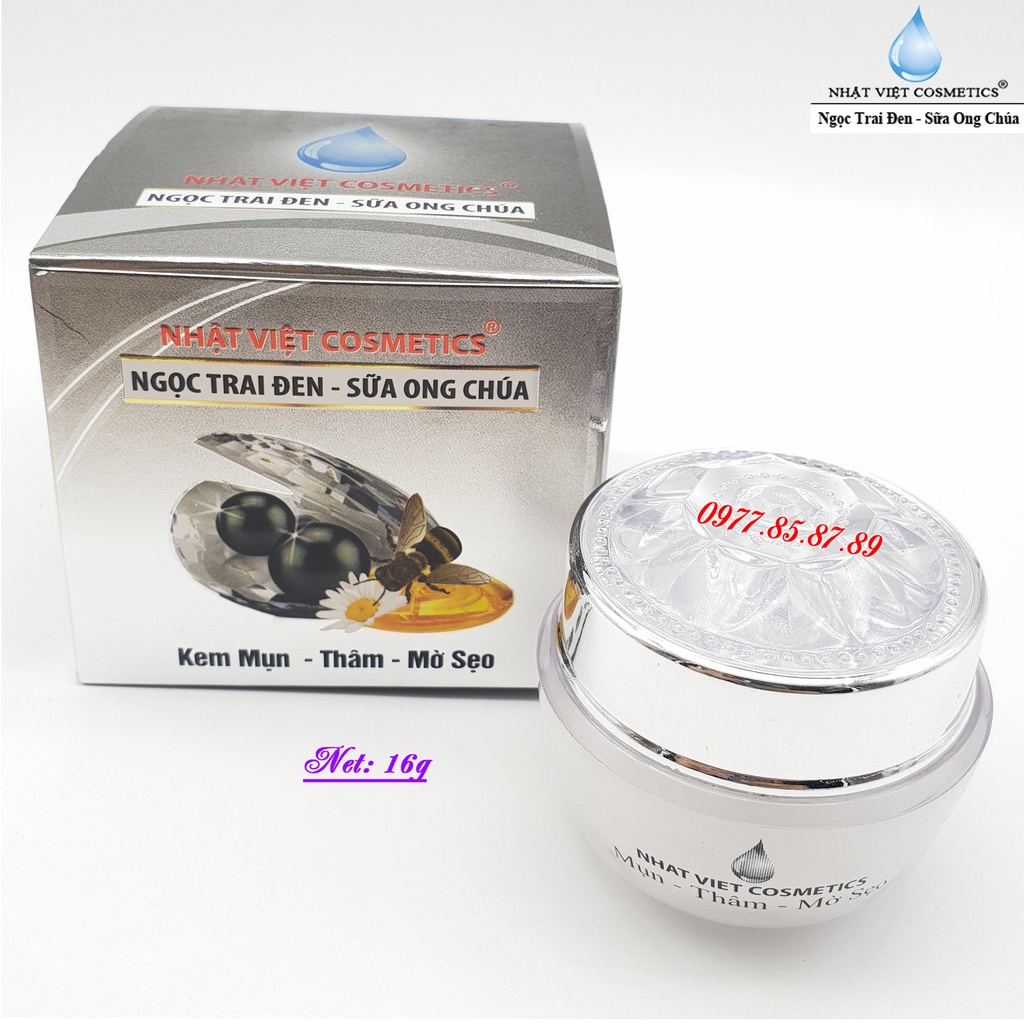 Kem mụn – Xóa thâm – Mờ sẹo dưỡng chất Ngọc trai đen - Sữa ong chúa V-11 Nhật Việt Cosmetics (16g)