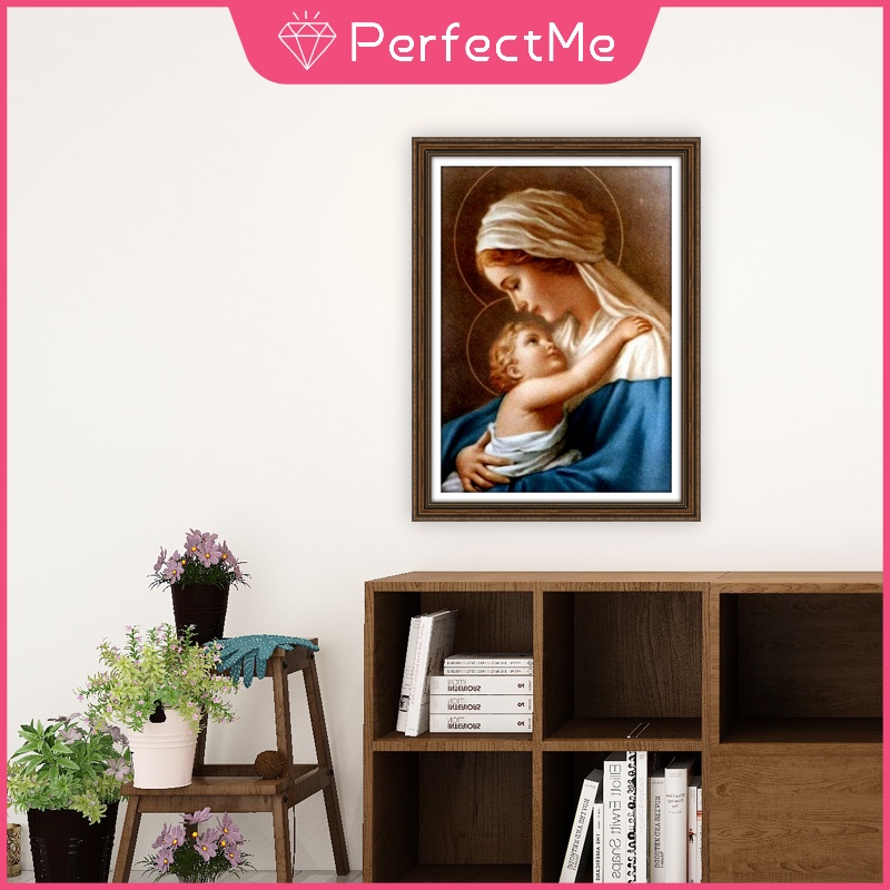 Bộ tranh đính đá 5D tự làm 30×40cm hình đức mẹ Mary