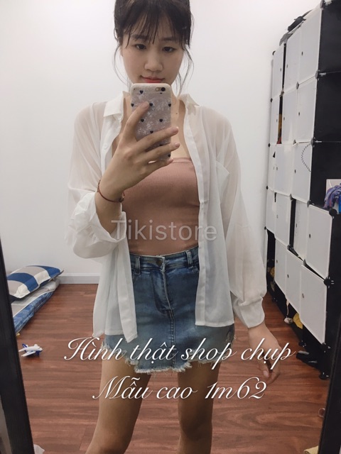 Áo Khoác Voan Mỏng Trắng Ulzzang( Có sẵn ) | BigBuy360 - bigbuy360.vn