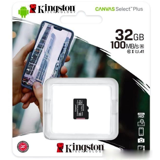 [Mã ELMS10 giảm 6% đơn 50K] Thẻ Nhớ MicroSDHC Kingston 32GB Class10 tốc độ đoc 100mbs - BH chính hãng 60 tháng tem FPT