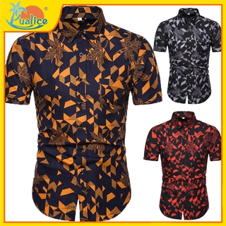 Men's Short Sleeve Shirt summer new large casual Hawaiian printed shirt men's wear
