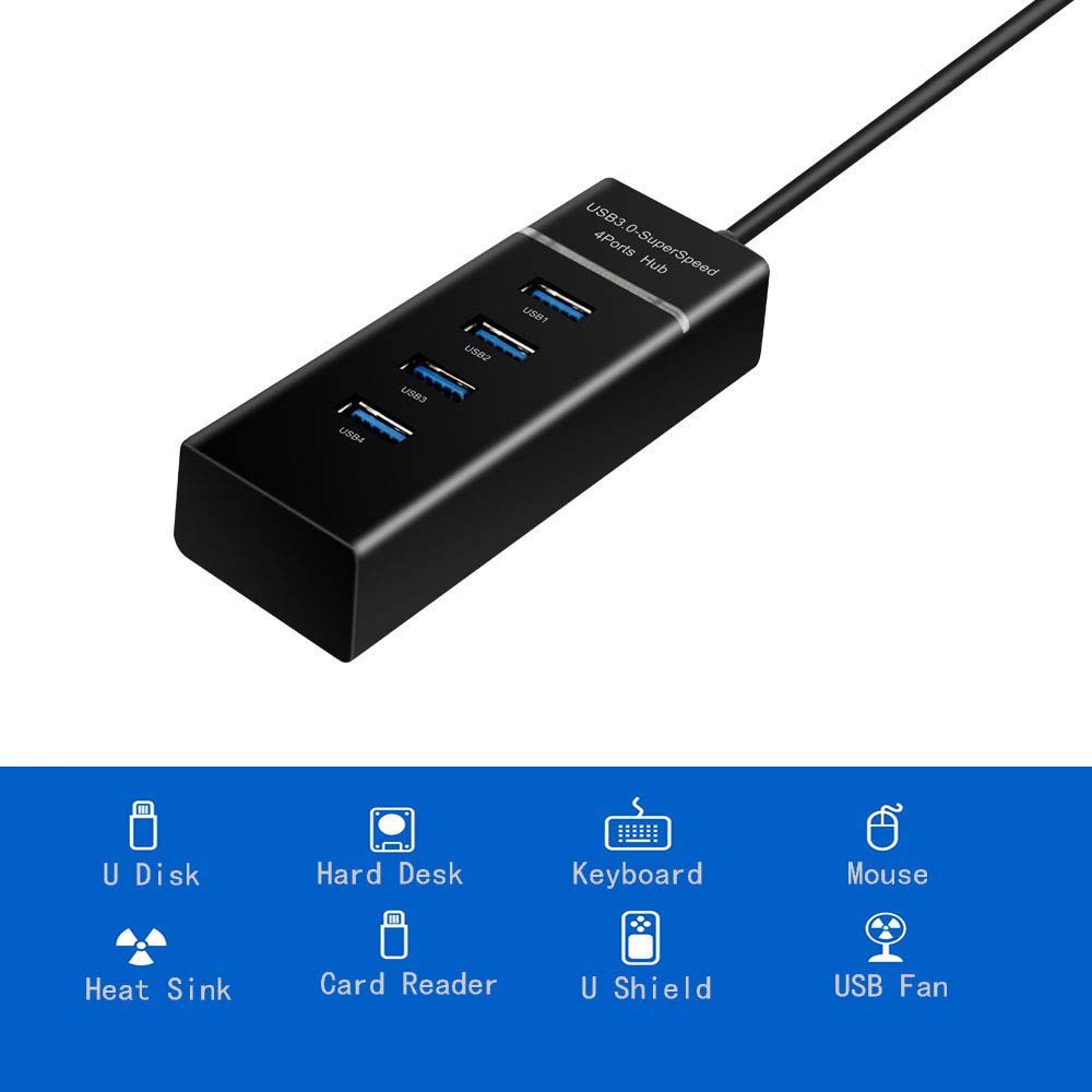 Bộ chia 4 cổng Tốc độ cao 5Gbps USB 3.0 / Orico tích hợp cổng OTG cho điện thoại | WebRaoVat - webraovat.net.vn