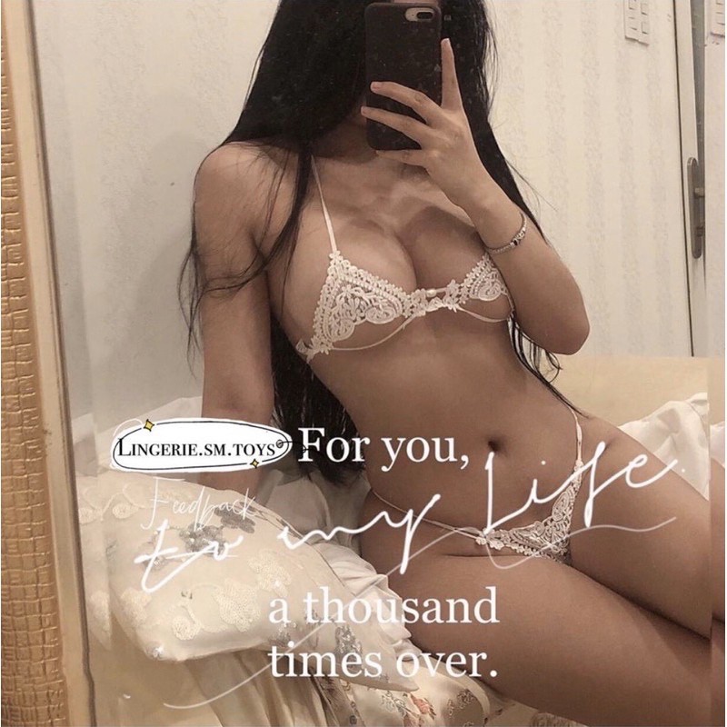 FM7107 Nội Y Ren Hình Trái Tim Phối Ngọc Điểm Nhấn - Áo Không Gọng Mút Gợi Cảm - 2 Màu Đen/Trắng - Bralette Sexy | BigBuy360 - bigbuy360.vn