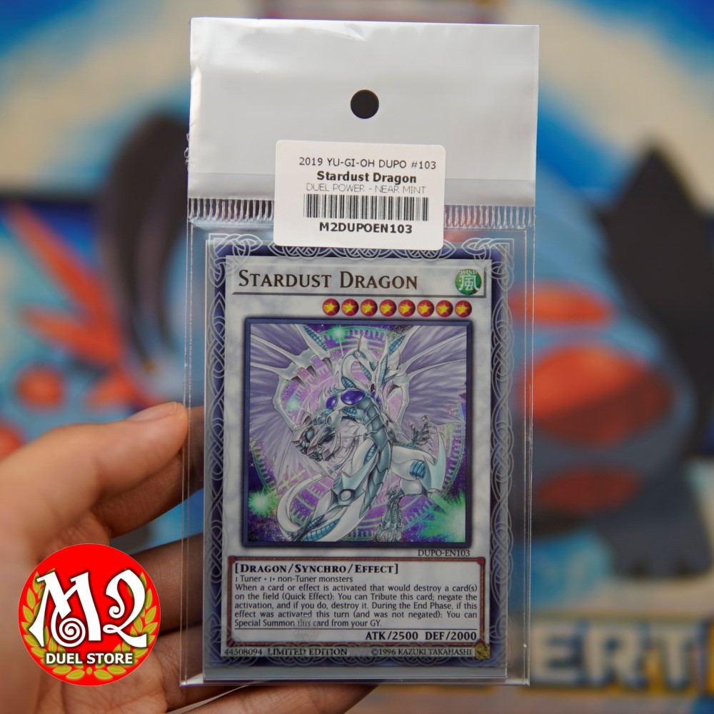 Thẻ bài Yugioh Stardust Dragon - Độ hiếm Ultra Rare - Quái thú huyền thoại của Yusei Fudo - Bảo quản M2SCCQ-LITE