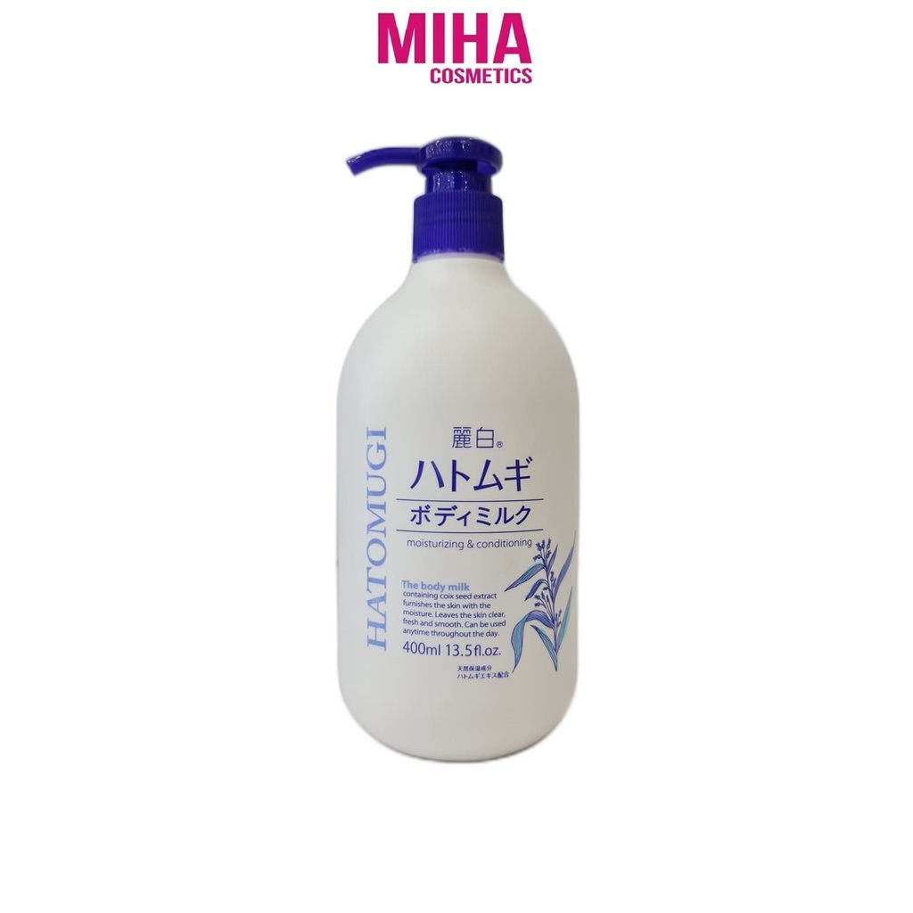 Sữa Dưỡng Thể Dưỡng Sáng Da Hatomugi Moisturizing &amp; Conditioning The Body Milk 400ml Nhật Bản