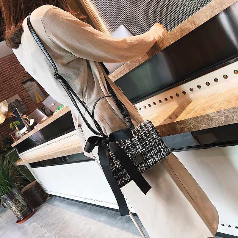 Túi Xách JASMIN NOIR Đeo Chéo Vải Len Nhỏ Nhắn Thời Trang Nữ