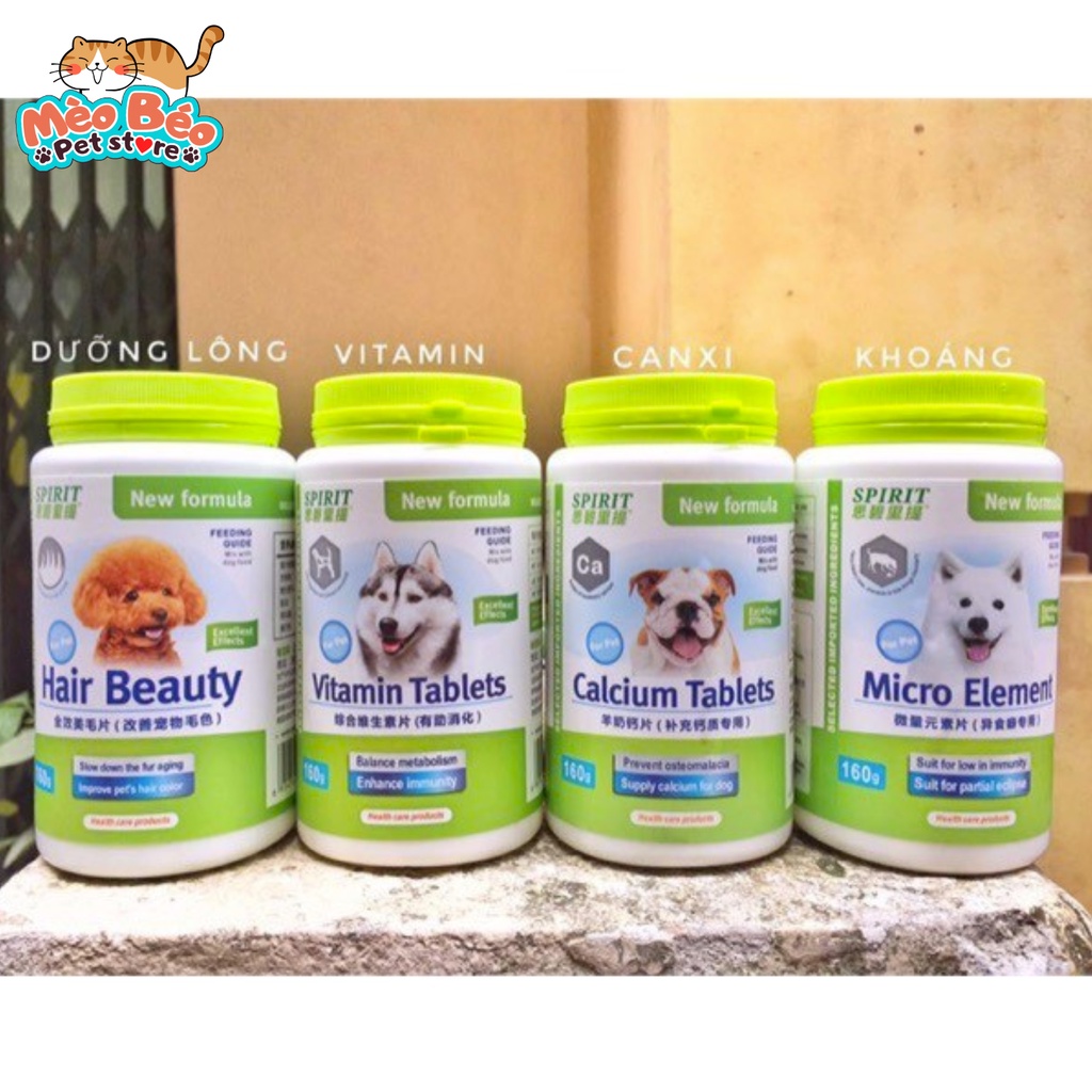 Spirit bổ sung vitamin,canxi khoáng chất, giúp đẹp da mượt lông cho chó mèo