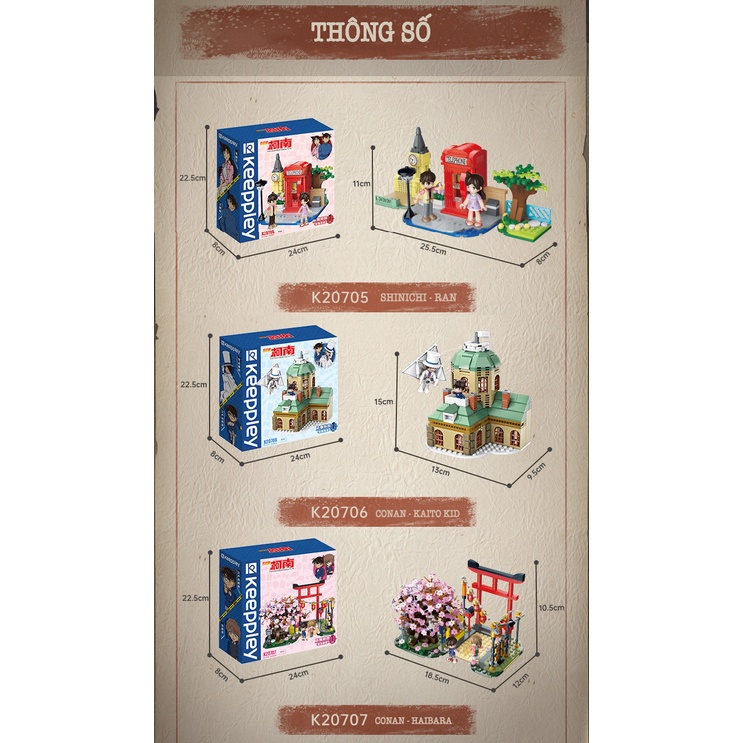 Đồ chơi lắp ráp xếp hình Thám tử lừng danh Conan chính hãng Keeppley