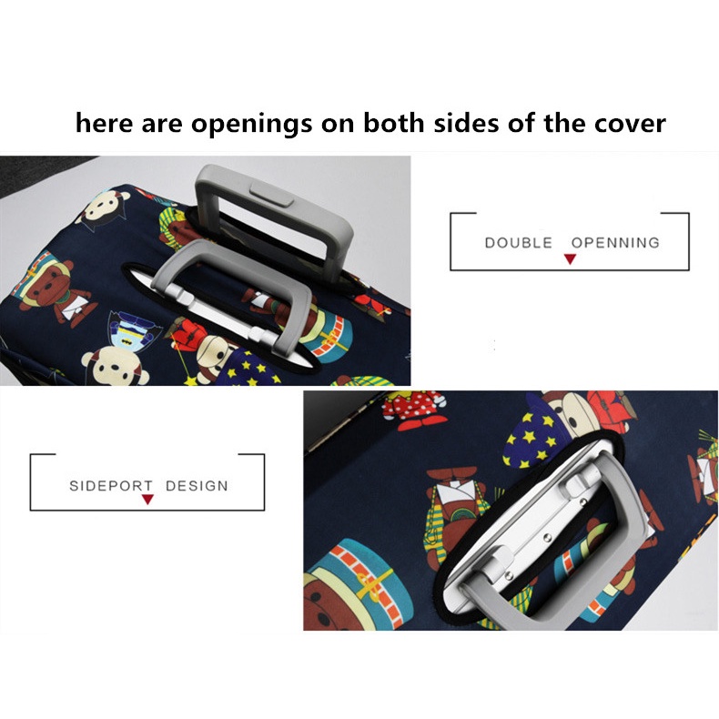 Vỏ Bọc Vali Chống Bụi Bằng Polyester Hình Thú Dễ Thương Kích Thước 19-32 Inch