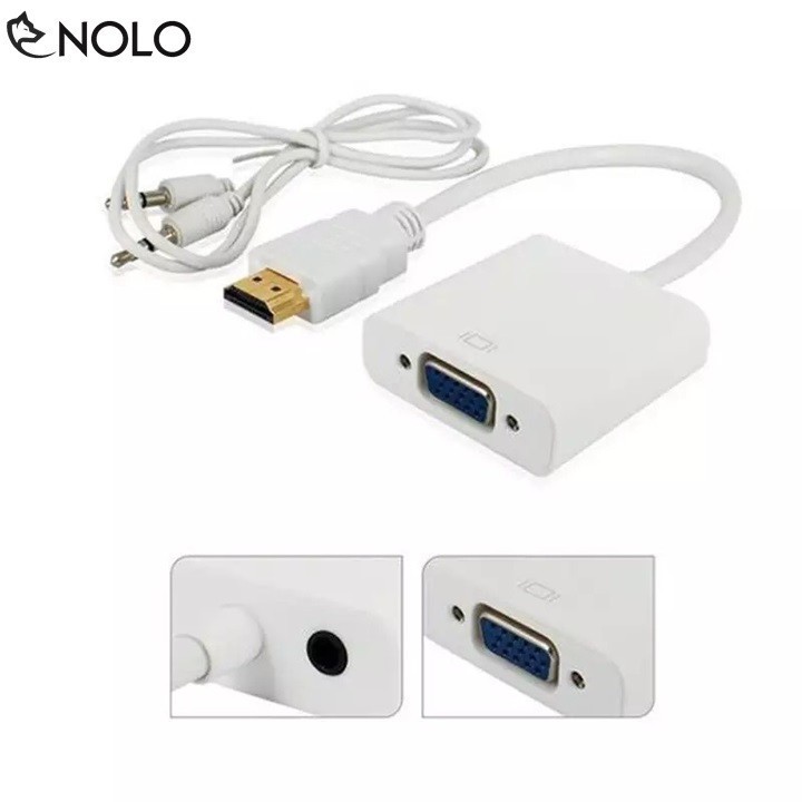 Cáp Chuyển Tín Hiệu Cổng HDMI Ra Cổng VGA Có Hỗ Trợ Audio Jack 3.5