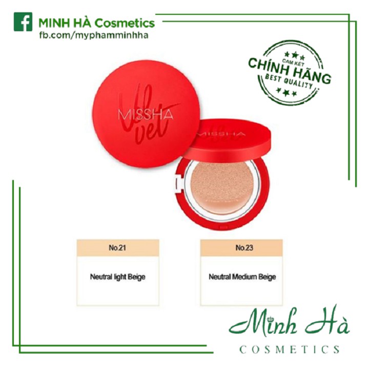 Phấn nước Missha Velvet Finish Cushion giúp che phủ hoàn hảo