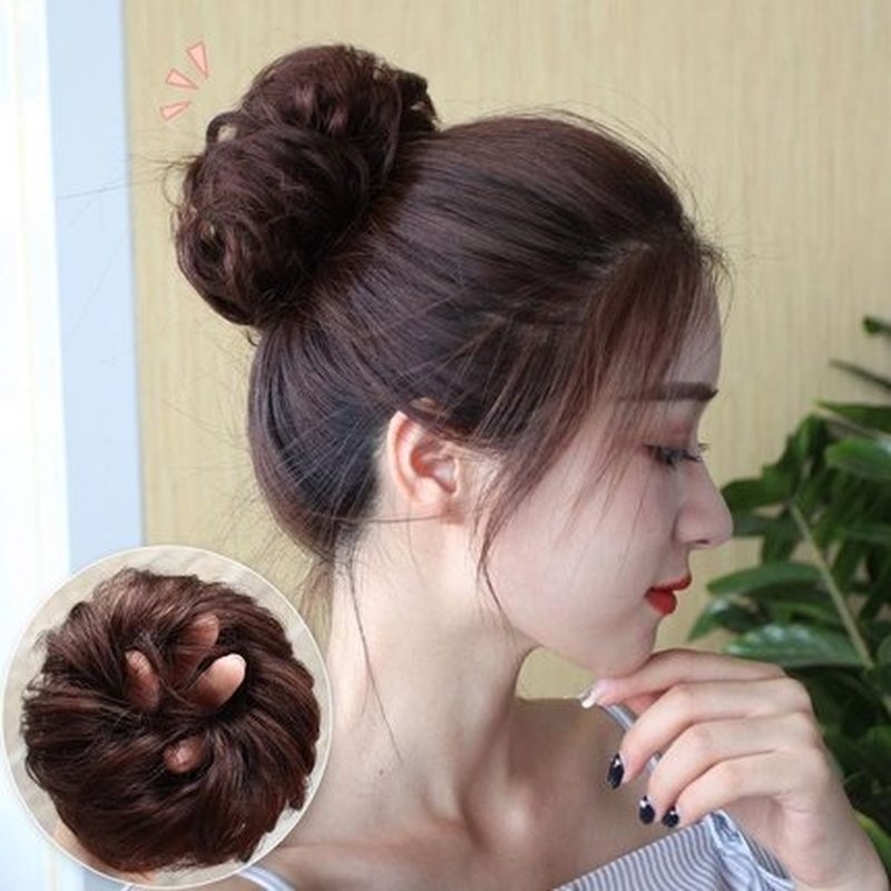 Tóc Giả Bồng Bềnh Màu Nâu Tự Nhiên Xinh Xắn Cho Nữ