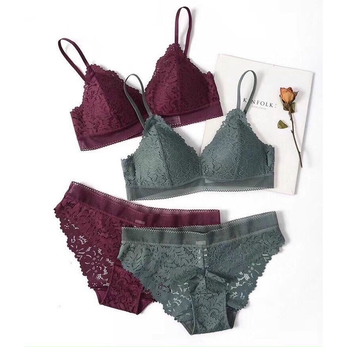 Bộ đồ lót B025🍁 f̴r̴e̴e̴s̴h̴i̴p̴ 🍁 bộ lót cao cấp  AG ren không gọng không mút c1876 | BigBuy360 - bigbuy360.vn